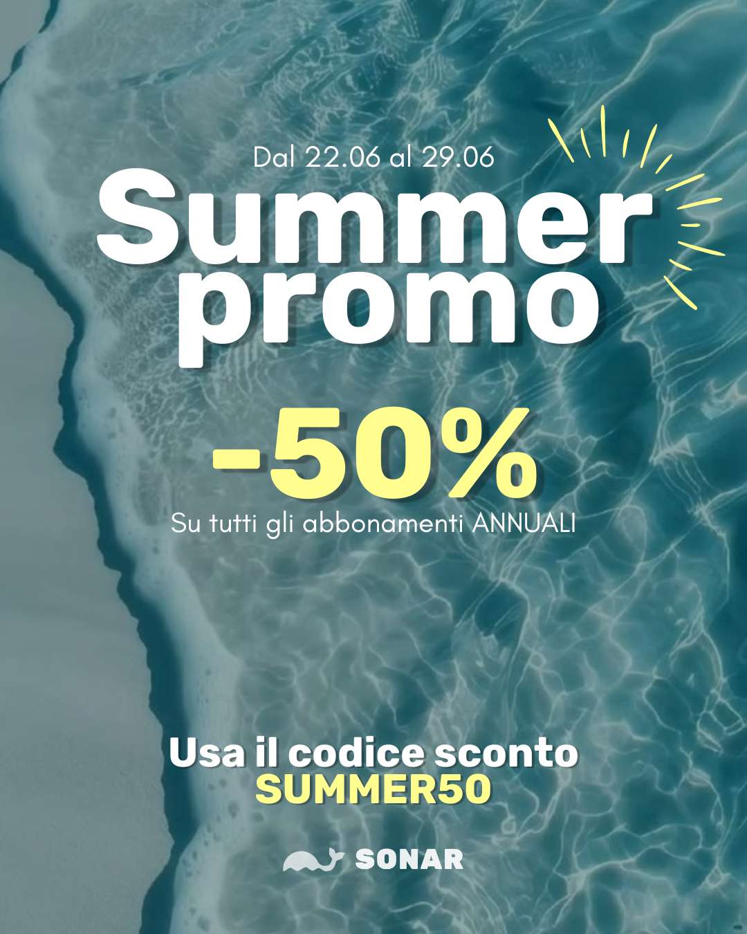 Spring Promo: -30% su tutti gli abbonamenti annuali con il codice SUMMER50